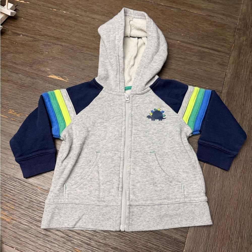 Okie Dokie Baby Light Weight Wind Full Zip Color-block Hoodie Jacket Size 12M